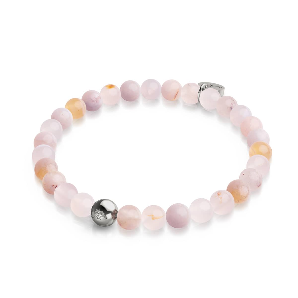 Quartz en fleur de cerisier | Argent | Bracelet de perles de pierres précieuses curatives